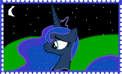 Size: 351x214 | Tagged: safe, artist:roseprincessmitia, princess luna, alicorn, pony, deviantart stamp, female, horn, mare, solo