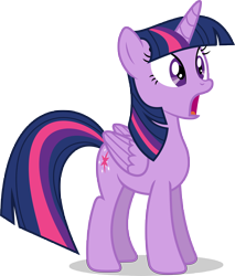 Size: 8000x9409 | Tagged: safe, artist:luckreza8, derpibooru import, twilight sparkle, twilight sparkle (alicorn), alicorn, pony, the one where pinkie pie knows, .svg available, absurd resolution, female, inkscape, mare, oh my god, open mouth, simple background, solo, transparent background, vector