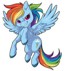 Size: 700x748 | Tagged: safe, artist:kaceymeg, rainbow dash, pegasus, pony, grin, smiling, unshorn fetlocks