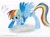 Size: 933x682 | Tagged: safe, artist:otakon, rainbow dash, pegasus, pony, blue coat, female, mare, multicolored mane, traditional art