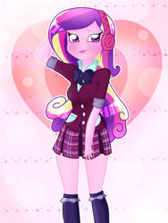 Size: 1920x2560 | Tagged: safe, artist:lorepeepsblue, dean cadance, princess cadance, equestria girls, clothes, crystal prep academy uniform, school uniform, solo, younger