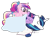 Size: 1120x840 | Tagged: safe, artist:dm29, princess cadance, shining armor, twilight sparkle, alicorn, pony, unicorn, bbbff, blanket, brother and sister, female, filly, male, siblings, simple background, sleeping, transparent background, tucking in, younger