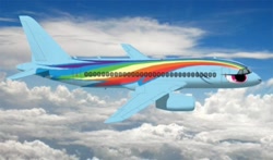 Size: 500x294 | Tagged: safe, rainbow dash, pegasus, pony, aircraft, flight, flying, jet, plane