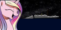 Size: 1015x508 | Tagged: safe, artist:andypriceart, artist:westrail642fan, edit, princess cadance, alicorn, pony, 3d, cadance laughs at your misery, comic, exploitable meme, lego, meme, obligatory pony, sinking, titanic