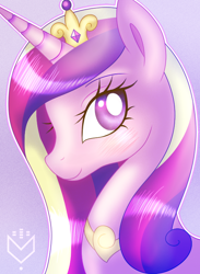 Size: 550x750 | Tagged: safe, artist:rosaiine, princess cadance, alicorn, pony, bust, portrait, solo