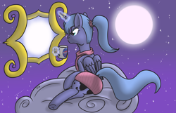 Size: 3111x2000 | Tagged: safe, artist:dsninja, princess luna, alicorn, pony, backless, clothes, exploitable, moon, open-back sweater, ponytail, sleeveless sweater, solo, sweater, transparent, virgin killer sweater, voyeurism