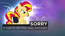 Size: 1191x670 | Tagged: safe, artist:clockwork65, sunset shimmer, pony, solo, wallpaper