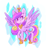 Size: 600x656 | Tagged: safe, artist:namiwami, princess cadance, alicorn, pony, chest fluff, ear fluff, heart eyes, solo, spread wings, wingding eyes