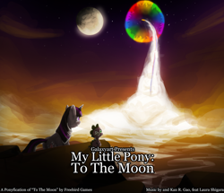 Size: 1368x1178 | Tagged: safe, artist:galaxyart, derpibooru import, spike, twilight sparkle, dragon, crossover, game:to the moon, moon, parody, sonic rainboom