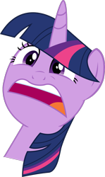 Size: 882x1477 | Tagged: safe, artist:sketchmcreations, derpibooru import, twilight sparkle, twilight sparkle (alicorn), alicorn, pony, the one where pinkie pie knows, female, head, mare, open mouth, shocked, simple background, solo, transparent background, vector