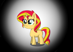 Size: 2130x1508 | Tagged: safe, artist:icesticker, sunset shimmer, pony, unicorn, blank flank, cute, filly, filly sunset shimmer, shimmerbetes, solo, younger