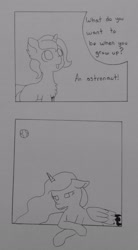 Size: 1232x2230 | Tagged: safe, princess luna, alicorn, pony, bittersweet, comic, dialogue, offscreen character, traditional art, younger