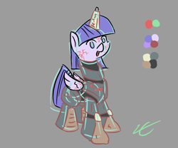 Size: 900x750 | Tagged: safe, artist:liracrown, derpibooru import, twilight sparkle, twilight sparkle (alicorn), alicorn, pony, armor, clothes, costume, female, mare, power armor, powered exoskeleton, sketch, suit