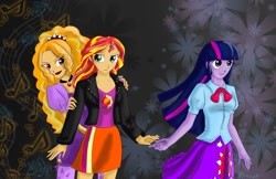 Size: 1358x878 | Tagged: safe, artist:darkcrazyd, adagio dazzle, sunset shimmer, twilight sparkle, equestria girls, rainbow rocks, female, gem, siren gem, temptation