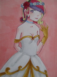 Size: 900x1200 | Tagged: safe, artist:preciousknightwalker, princess cadance, human, clothes, dress, humanized, solo, wedding dress