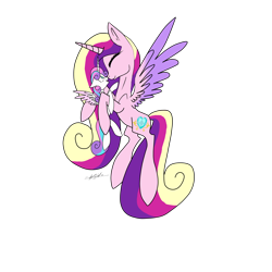 Size: 2000x2000 | Tagged: safe, artist:justart101, princess cadance, princess flurry heart, alicorn, pony, female, flying, hug, mother and child, mother and daughter, nuzzling, parent and child, simple background, transparent background