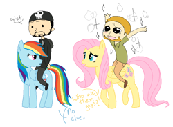 Size: 860x632 | Tagged: safe, artist:cyberfox501, fluttershy, rainbow dash, pegasus, pony, crossover, matt, pat, two best friends play