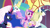 Size: 1920x1080 | Tagged: safe, screencap, princess cadance, princess celestia, princess flurry heart, princess luna, shining armor, alicorn, pony, unicorn, spoiler:s08, aunt and niece, ethereal mane, father and child, father and daughter, female, glowing horn, holding a pony, husband and wife, intro, magic, male, mare, married couple, mother and child, mother and daughter, one of these things is not like the others, opening credits, parent and child, royal family, stallion, starry mane, telekinesis, unshorn fetlocks