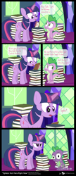 Size: 840x1950 | Tagged: safe, artist:dm29, derpibooru import, spike, twilight sparkle, twilight sparkle (alicorn), alicorn, dragon, pony, book, bookhorse, comic, decoy, duo, female, hilarious in hindsight, mare, plushie, possible spoilers, substitute