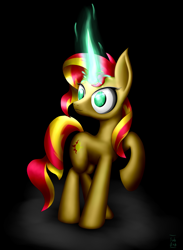 Size: 1100x1500 | Tagged: safe, artist:subjectbubblegum, sunset shimmer, pony, unicorn, magic, solo