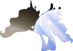 Size: 1554x1080 | Tagged: safe, artist:iknowpony, princess luna, alicorn, pony, luna eclipsed, female, hooves, horn, mare, silhouette, simple background, solo, transparent background, wings