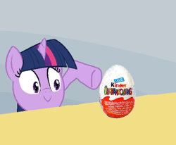 Size: 542x447 | Tagged: safe, derpibooru import, twilight sparkle, evil, exploitable meme, kinder egg, meme, solo, spilled milk, twilight's kinder egg