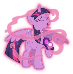 Size: 3714x3793 | Tagged: safe, artist:missgoldendragon, derpibooru import, twilight sparkle, twilight sparkle (alicorn), alicorn, pony, equestria girls, friendship games, .svg available, commission, corrupted, corrupted twilight sparkle, dark magic, device, eyes closed, magic, magic capture device, magic theft, open mouth, possession, role reversal, simple background, solo, transparent background, vector