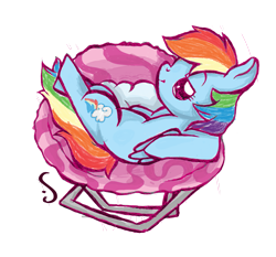 Size: 2217x2069 | Tagged: safe, artist:sproutink, rainbow dash, pegasus, pony, g4, chair, simple background, solo, transparent, transparent background