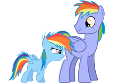 Size: 3600x2400 | Tagged: safe, artist:scootaloo24, rainbow blaze, rainbow dash, pegasus, pony, games ponies play, filly, simple background, transparent background, vector