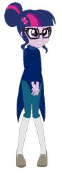 Size: 210x585 | Tagged: safe, artist:rexlupin, derpibooru import, sci-twi, twilight sparkle, equestria girls, crossover, doormat, glasses, god tier, hero of void, homestuck, maid of void, simple background, solo, transparent background