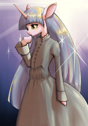 Size: 2039x2894 | Tagged: safe, artist:unousaya, derpibooru import, twilight sparkle, anthro, clothes, dress, solo