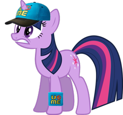Size: 923x866 | Tagged: safe, derpibooru import, twilight sparkle, angry, cap, hat, john cena, solo, sweatband, u cant c me, wwe, you can't see me