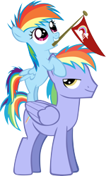 Size: 3534x5882 | Tagged: safe, artist:jerick, rainbow blaze, rainbow dash, pegasus, pony, games ponies play, absurd resolution, father and child, father and daughter, filly, flag, male, parent and child, simple background, transparent background, vector