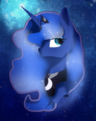 Size: 400x506 | Tagged: safe, artist:lizzyheart43, princess luna, alicorn, pony, bust, portrait, solo