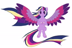 Size: 2699x1827 | Tagged: safe, artist:alixnight, derpibooru import, twilight sparkle, twilight sparkle (alicorn), alicorn, pony, twilight's kingdom, female, flat colors, mare, rainbow power, simple background, solo, white background