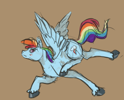 Size: 1102x885 | Tagged: safe, artist:weepysheep, rainbow dash, pegasus, pony, blue coat, female, mare, multicolored mane, solo