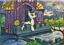 Size: 2000x1429 | Tagged: safe, artist:pedrohander, shining armor, pony, unicorn, solo, traditional art