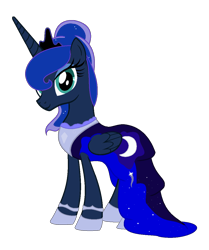 Size: 964x1153 | Tagged: safe, artist:burningflamemc, princess luna, alicorn, pony, clothes, crown, dress, jewelry, looking at you, regalia, simple background, solo, transparent background