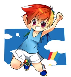Size: 700x758 | Tagged: safe, artist:あいまい, rainbow dash, humanized, pixiv, younger