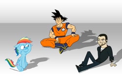 Size: 900x566 | Tagged: safe, rainbow dash, human, .mov, dragon ball, dragon ball z, dragonzball p, goku