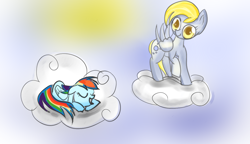 Size: 1336x768 | Tagged: safe, derpy hooves, rainbow dash, pegasus, pony, female, mare