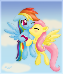 Size: 912x1067 | Tagged: safe, artist:metax-z, fluttershy, rainbow dash, pegasus, pony, female, flutterdash, lesbian, shipping, valentine