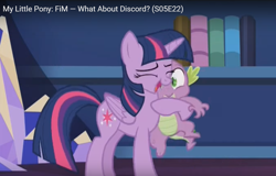 Size: 1486x949 | Tagged: safe, derpibooru import, screencap, spike, twilight sparkle, twilight sparkle (alicorn), alicorn, dragon, pony, what about discord?, female, hug, mare, spikelove