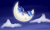 Size: 1000x600 | Tagged: safe, artist:xwreathofroses, princess luna, alicorn, pony, cloud, eyes closed, moon, prone, s1 luna, sleeping, solo, stars, tangible heavenly object