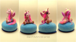 Size: 1366x768 | Tagged: safe, artist:bethminiworld, princess cadance, alicorn, pony, craft, needle felted, one eye closed, solo, wink