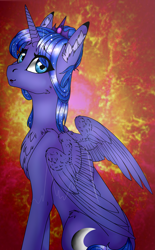 Size: 1855x3000 | Tagged: safe, artist:eclispeluna, artist:nightstarss, princess luna, alicorn, pony, abstract background, solo, wings