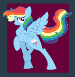 Size: 1024x1047 | Tagged: safe, artist:dozymouse, rainbow dash, pegasus, pony, blue coat, chest fluff, female, mare, multicolored mane