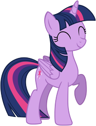 Size: 3820x5000 | Tagged: safe, artist:nano23823, derpibooru import, twilight sparkle, twilight sparkle (alicorn), alicorn, pony, princess twilight sparkle (episode), absurd resolution, cheerful, cute, eyes closed, female, mare, raised hoof, simple background, smiling, solo, transparent background, twiabetes, vector