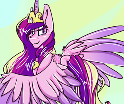 Size: 812x683 | Tagged: safe, artist:daviikin, princess cadance, alicorn, pony, female, horn, looking back, solo