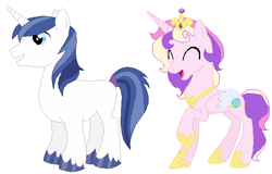 Size: 652x418 | Tagged: safe, artist:justmidorita, princess cadance, shining armor, alicorn, pony, unicorn, male, shiningcadance, shipping, trans boy, transgender